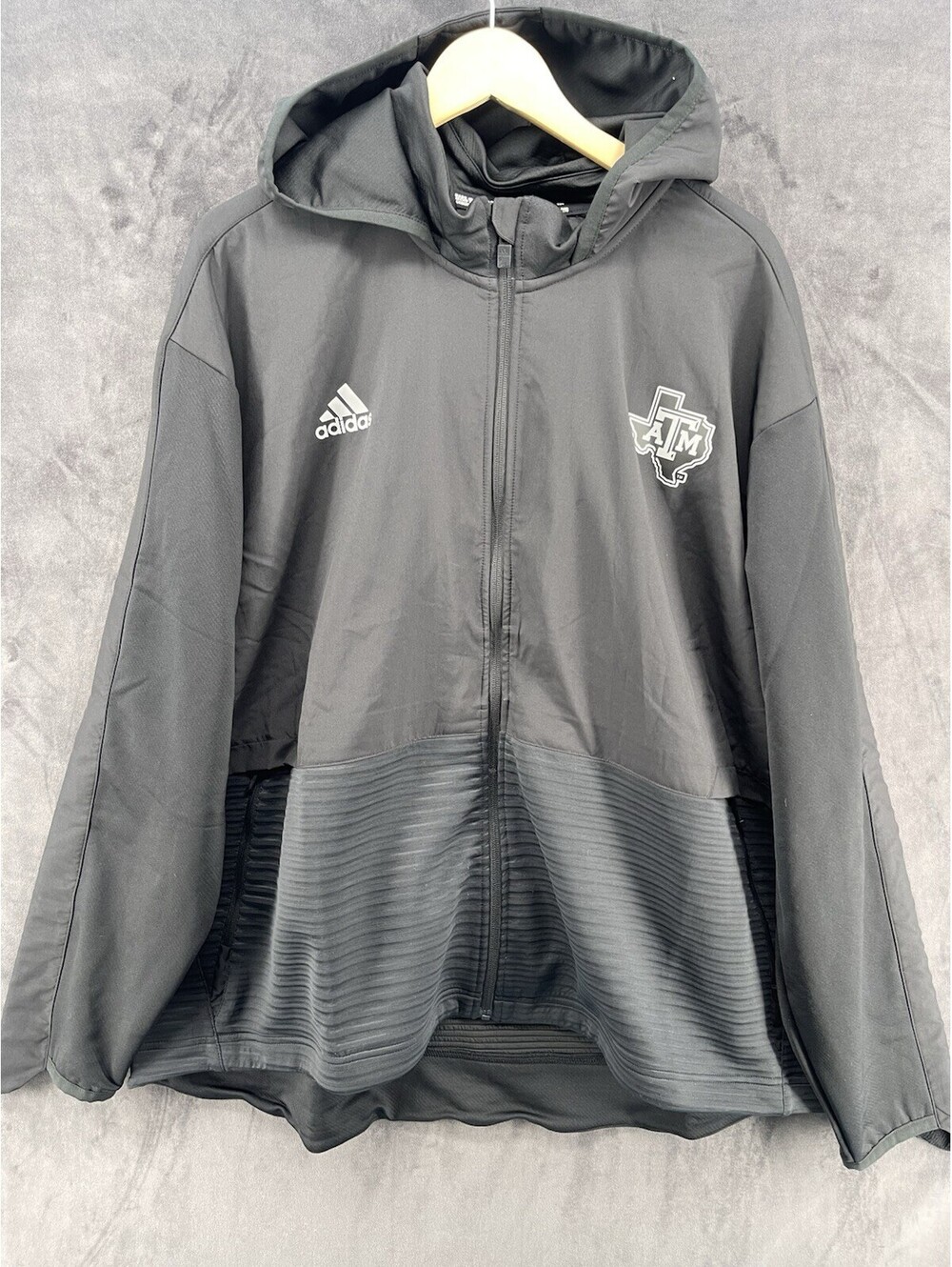 Adidas Texas A&M Aggies Hooded Jacket Men’s 2XL Black Full Zip Climawarm